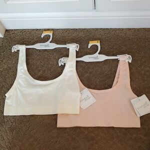 Women's Tranquil And True 2 pack Comfort Bra Set - Cream and Pink Size Med NWT